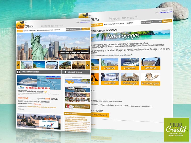 site internet agence voyage visuel