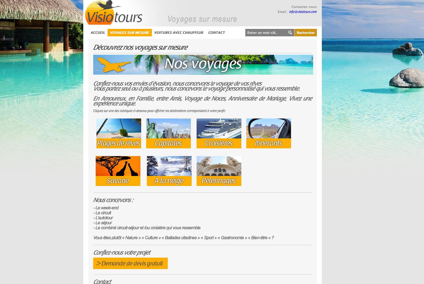 site internet agence voyage visiotours